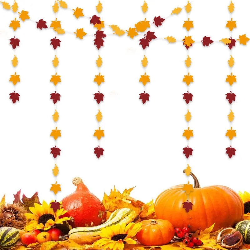 ديكور احتفالي خريفي على شكل قرع وأوراق القيقب وخلفية لعيد الشكر وحصاد ديكور جداري لمشهد الحفلة ديكور للمنزل