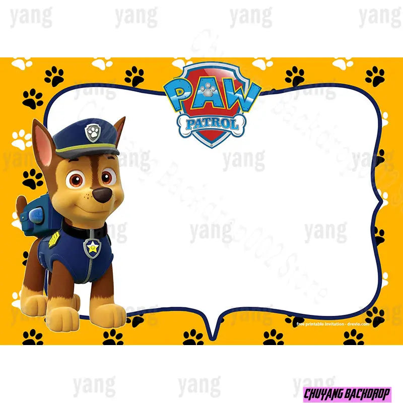 Halloween Paw Patrol Dogs Rescue Chase Marshall Skye Boys Backdrop Girls Birthday Party Decor Baby Shower Background Banner