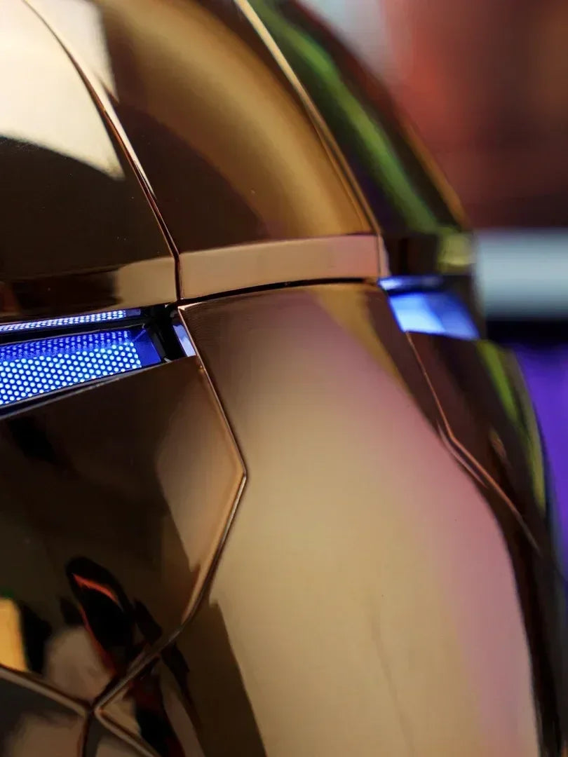 2025 New Marvel Iron Man Helmet Black Gold Black Silver Electric Helmet Voice Controlled Voice Machine Face Mask Toy Birthday Gi