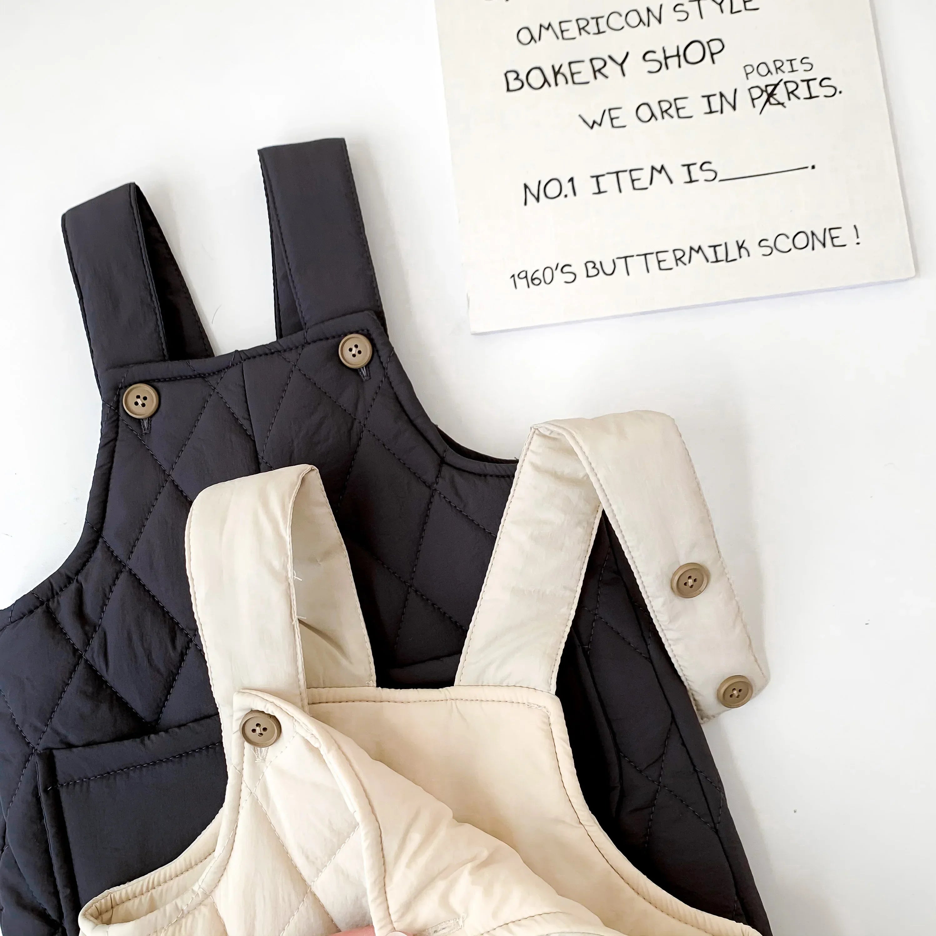 Winter Baby Boys And Girls Solid Color Thick Overalls Autumn And Winter Quilted Thick Pants Children's Casual Warm Jumpsuit