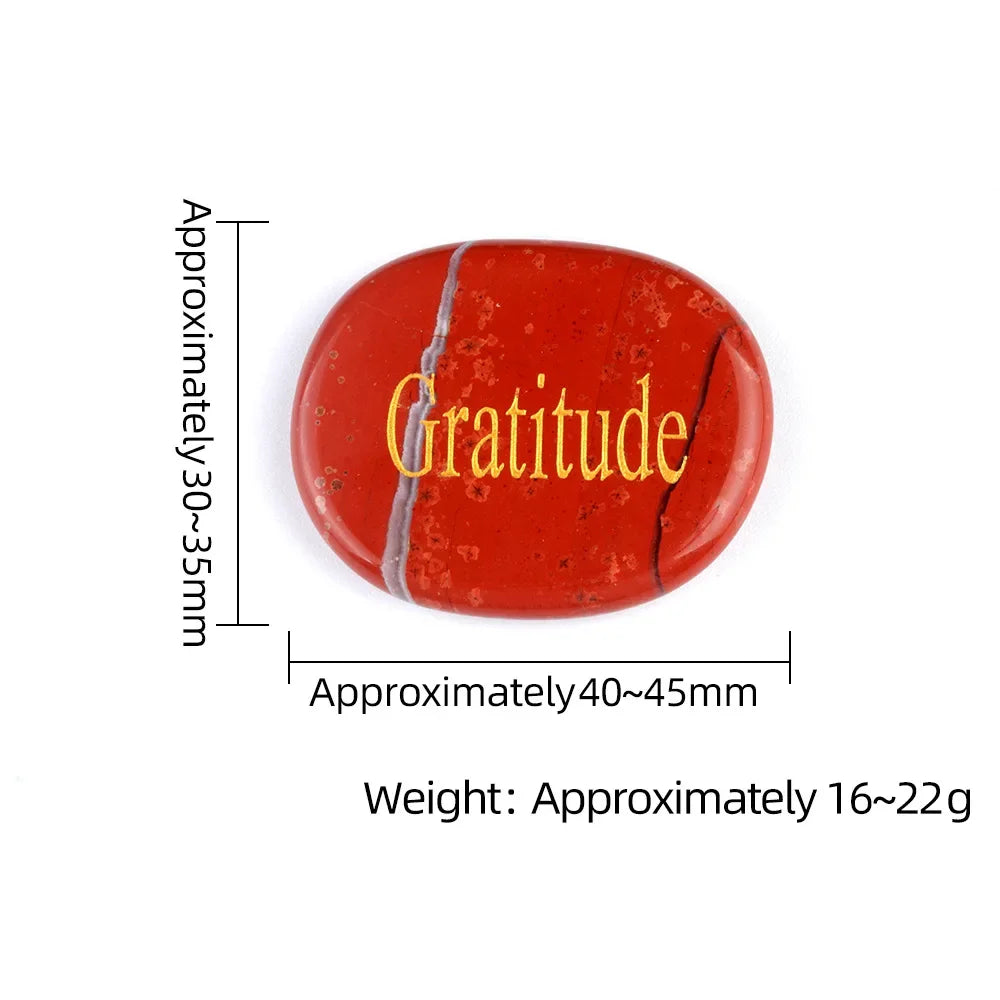 Natural Crystal Engraved Different Inspirational Word Worry Stones Reiki Healing Christmas Thanksgiving Gifts