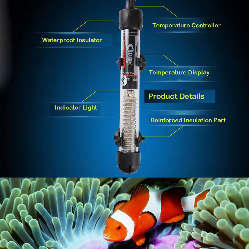 25-300W Fish Tank Heating Rod Adjustable Temperature Thermostat Heater Automatic Thermostat Rod Aquatic Aquariums Accessories