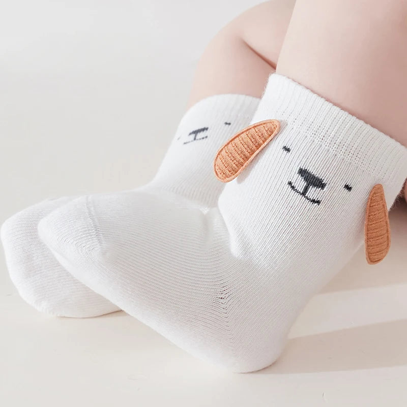 3 Pairs Baby Socks Soft Children Kids Socks Breathable Cartoon Kids Boys Girl Socks For Toddler