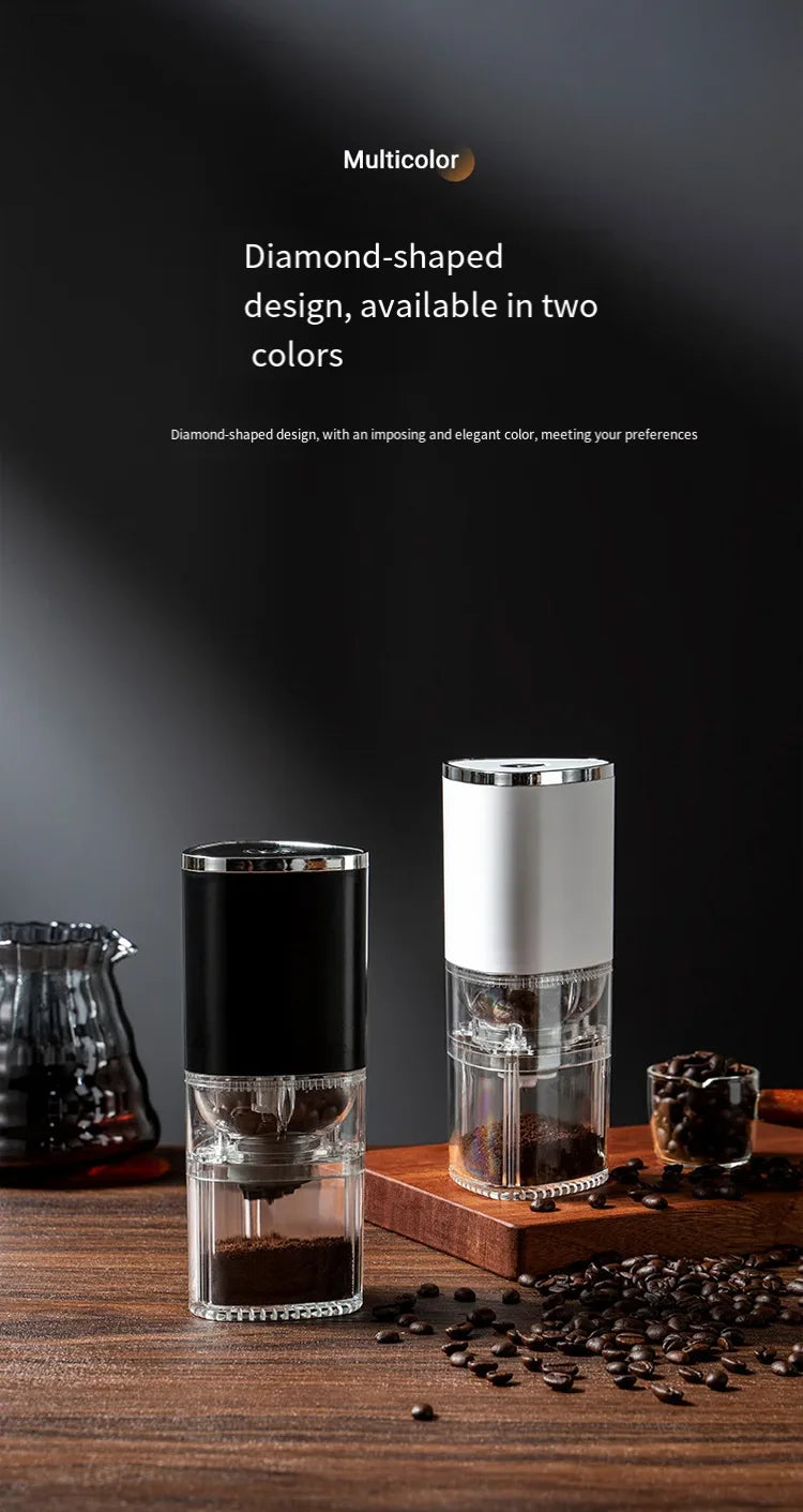 Household Electric Coffee Bean Grinder Multi-Level Adjustment Fast Grinding No Residue Anti-Scalding Design Suitable For Brewing
