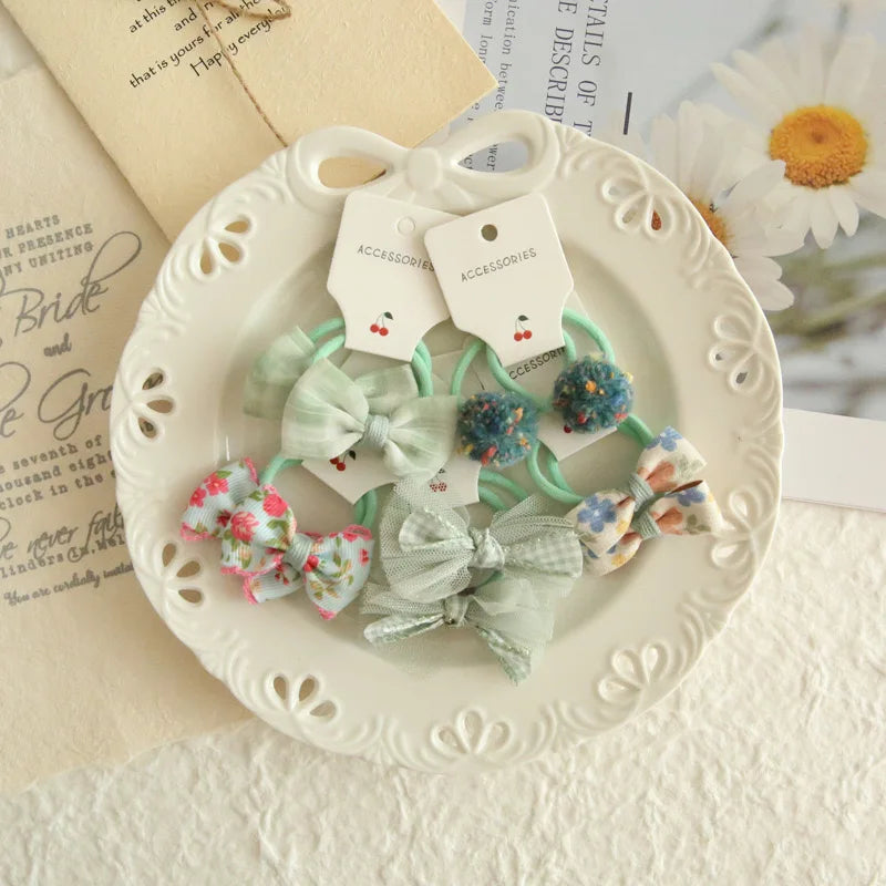 Elastic Hair Bow for Children, Children's Headwear, Hair Accessories for Girls, Cute Hair ties, Lovely Hair Rope, 10Pcs per Lot