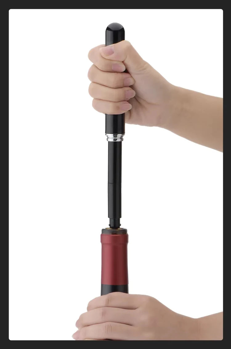 Portable Handheld 2-in-1 Air Pressure Wine Opener with Air Pump And Cork Remover Foil Cutter Compact Desktop Cicerone for Party