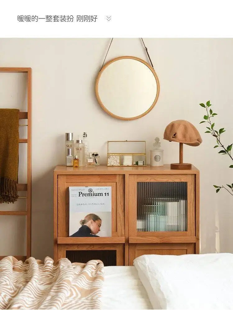 Buffet de Style japonais, armoire de rangement en bois massif, vitrine nordique pour salon, petit canapé