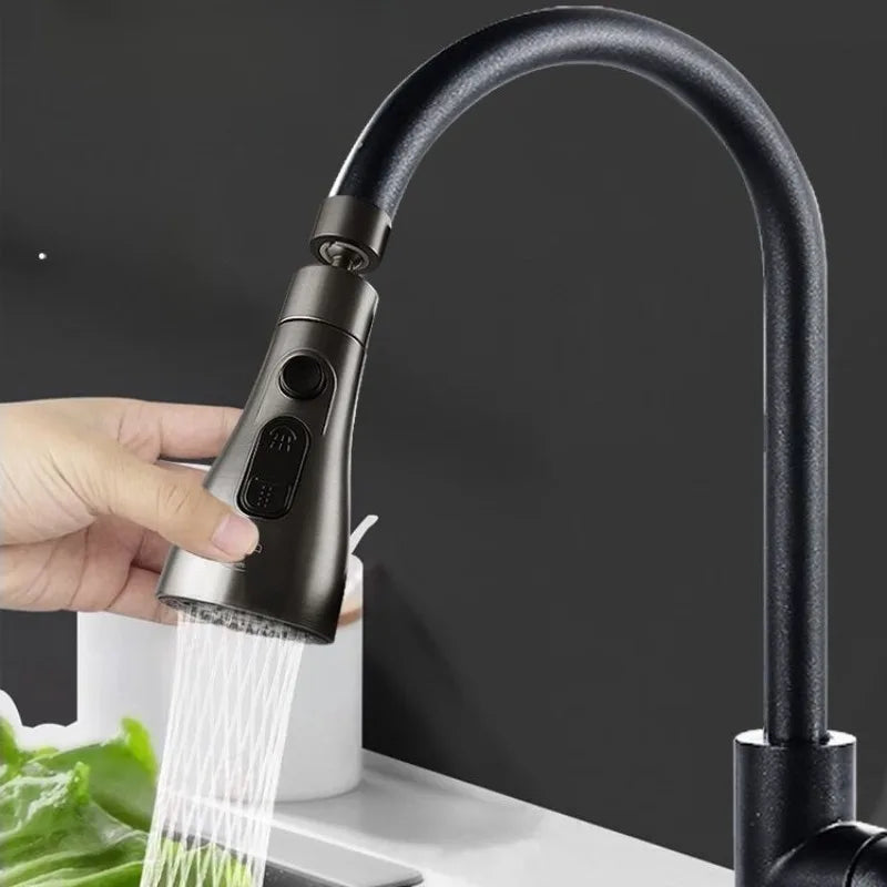 360° Rotating Kitchen Faucet Slim Waist Pressurized Anti-Splash Extended Filter Foam Universal Faucet Head Sprayer for Kitchen