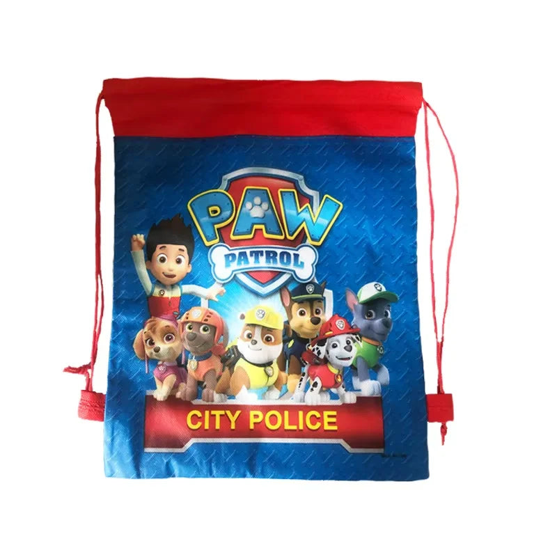 Paw Patrol Chase Drawstring Pocket Cartoon Tie Pocket Anime Gift Bag Children Backpack Travel Storage Bag Organizer Party Favors