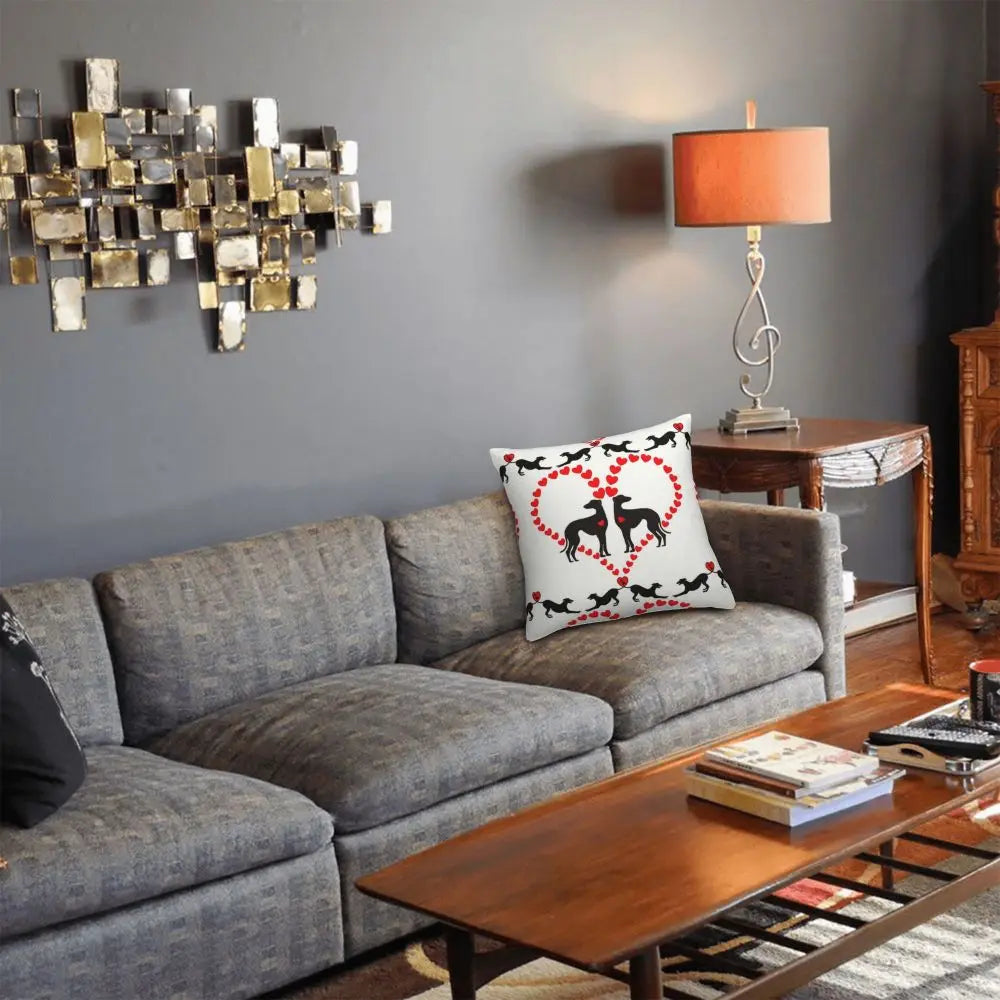 Custom Cute Whippet Greyhound Pillow Case Decor Home Hound Dog Luxury Cushion Cover Car Pillowcase