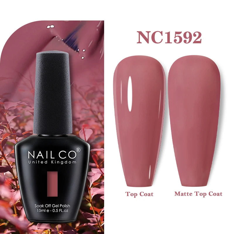 NAILCO Vernis Semi Permanent UV Gel Nail Polish Black White Color Nails Art Manicure TOP BASE Varnish Hybrid Nail Professionals