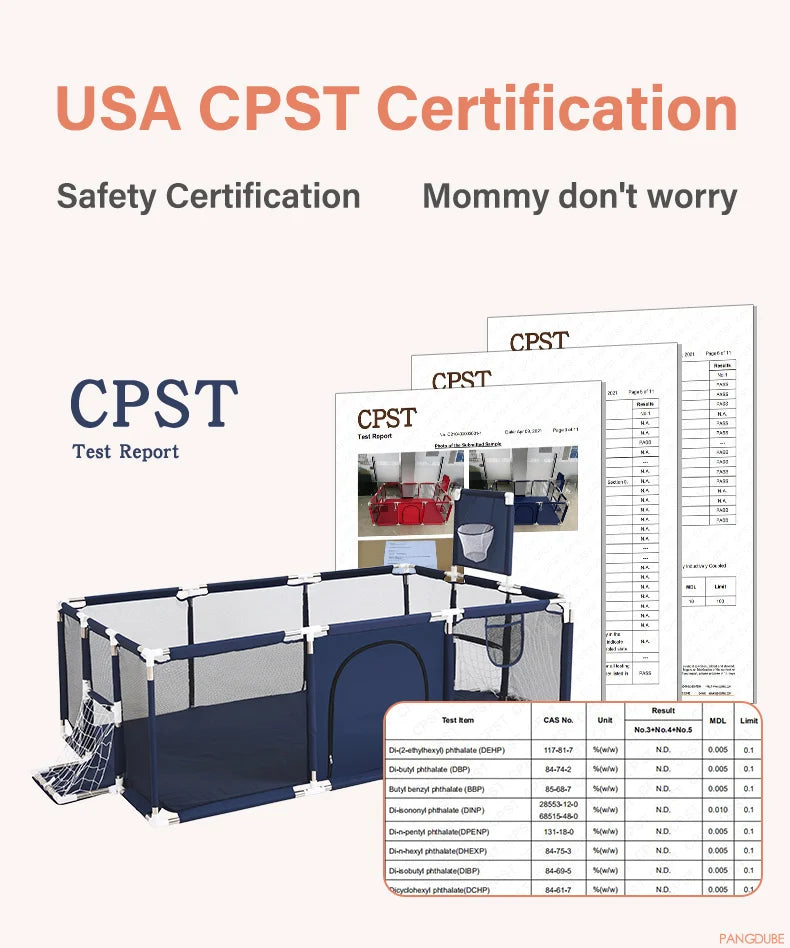 PANGDUBE Baby Playground Playpen for Baby and Toddlers Thicken Steel Pipes & Cloth Baby Fence Play Park Baby Activity Fence