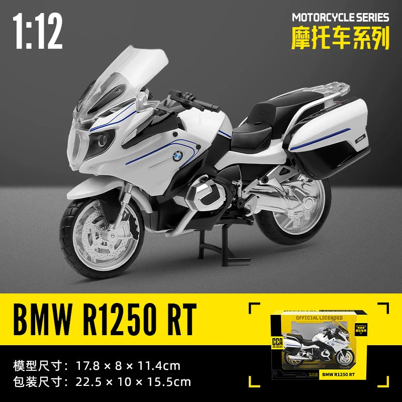 MSZ CCA 1:12 BMW R1250RT with base alloy die-cast car motorcycle model, toy gift giving, die-cast static motorcycle model
