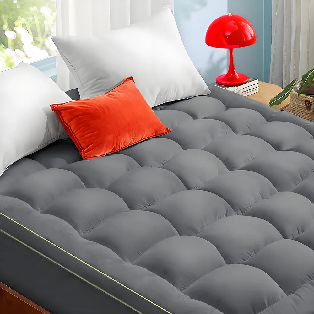 Thick Mattress Topper, Extra Thick Mattress Pad Cover for Back Pain, Cooling Futon Mattress Overfilled Down Alternative Filling