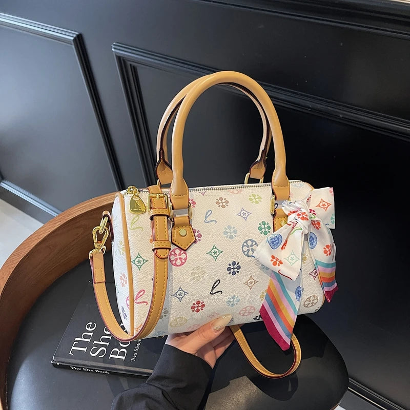 Stylish Simple Solid Color Crossbody Bag For Women With High-End Leather Design Trendy Letter Logo And Spacious Commuter