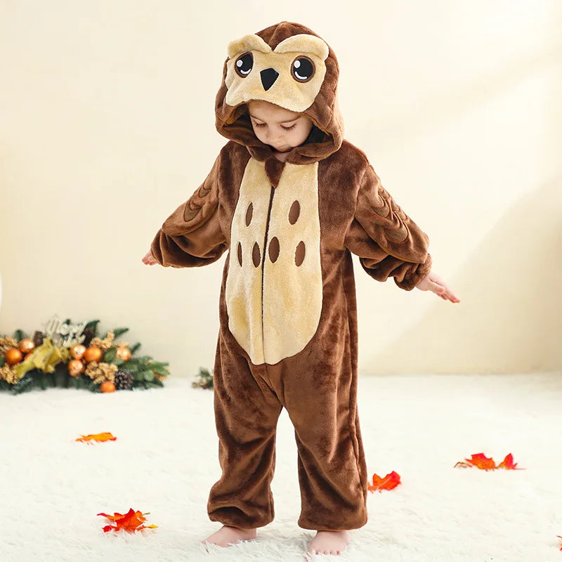 Winter Baby Rompers Baby Pijamas Halloween Ghost Bat Shark Deer Animal Cartoon Hooded Jumpsuits Cosplay Costume Boys Girl Pajama