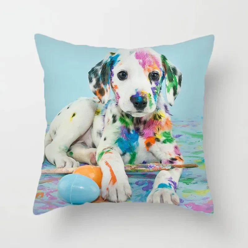 Golden Retriever Pet Dog Pattern Printed Pillow Cover Fashionable Luxury Home Decoration Office Seat Cushion Cover