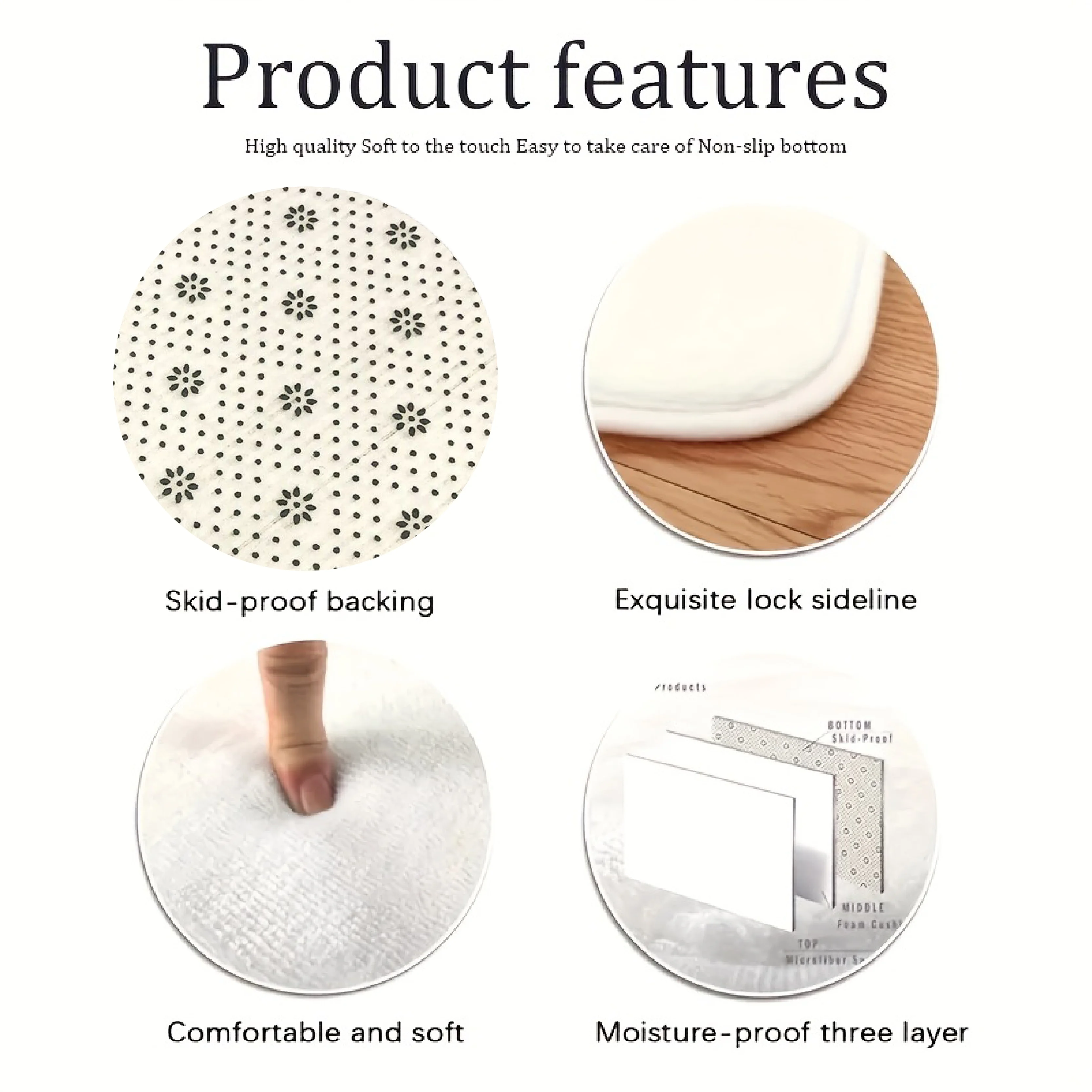 VIKAMA Christmas Reindeer Decorative Rug Living Room & Bedroom Door Mat Non-Slip, Stain-Resistant Carpet Home Furnishing