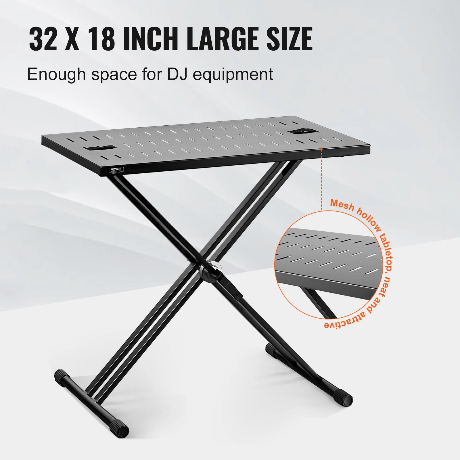 SucceBuy DJ Table Stand 32"x20" Portable DJ Laptop and Controller  Foldable Double-X Braced Keyboard Stand Tabletop Audio Mixer