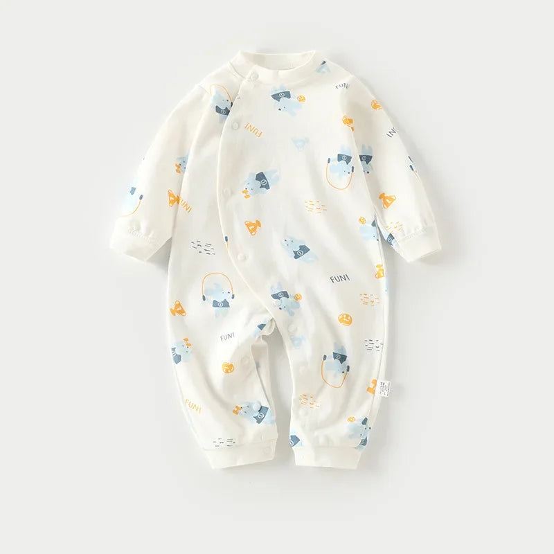 Newborn Baby Bottoming Climbing Clothes Autumn Pajamas Super Cute Baby Bodysuit Spring and Autumn