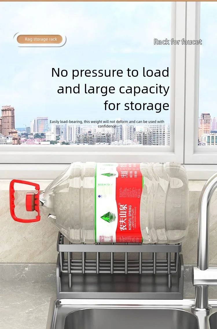 Tap Mounted Shelf for Home Kitchen Accessories Kitchen Spice Storage Shelf with Drainage Rack Installation Sink Organizer