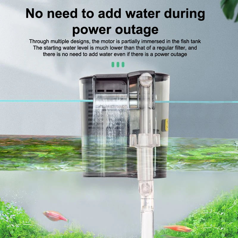 Mini plug-in waterfall filter aquarium silent filter pump AC interface filter water pump Three in one oxygen pump
