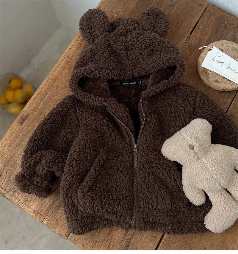 Ircomll New Children Outerwear Baby Long Sleeve Plus Velvet Thick Coat Infant Girl Casual Jacket Toddler Boy Warm Fleece Tops