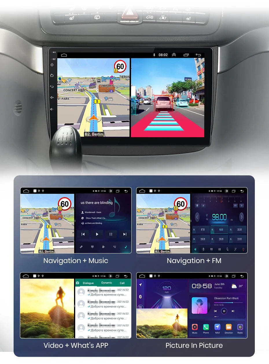 Junsunun CarPlay Android Auto Car Radio for Mercedes-Benz Vito 2 W639 Viano 2 2003-2015 GPS Intelligent Systems Stereo Multimedia