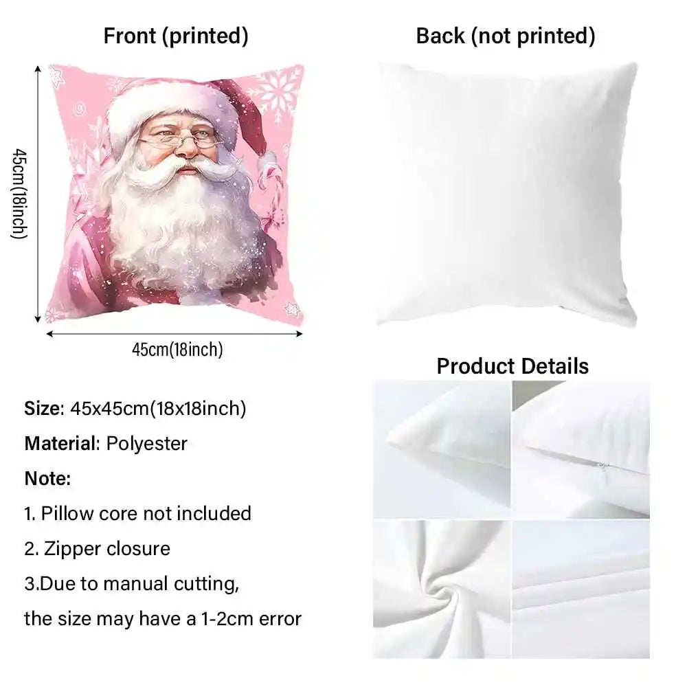 Snowman-Printed Christmas Pillowcases: Festive Decor for Your Holiday Home Sofa cushion cover, New Year home decoration