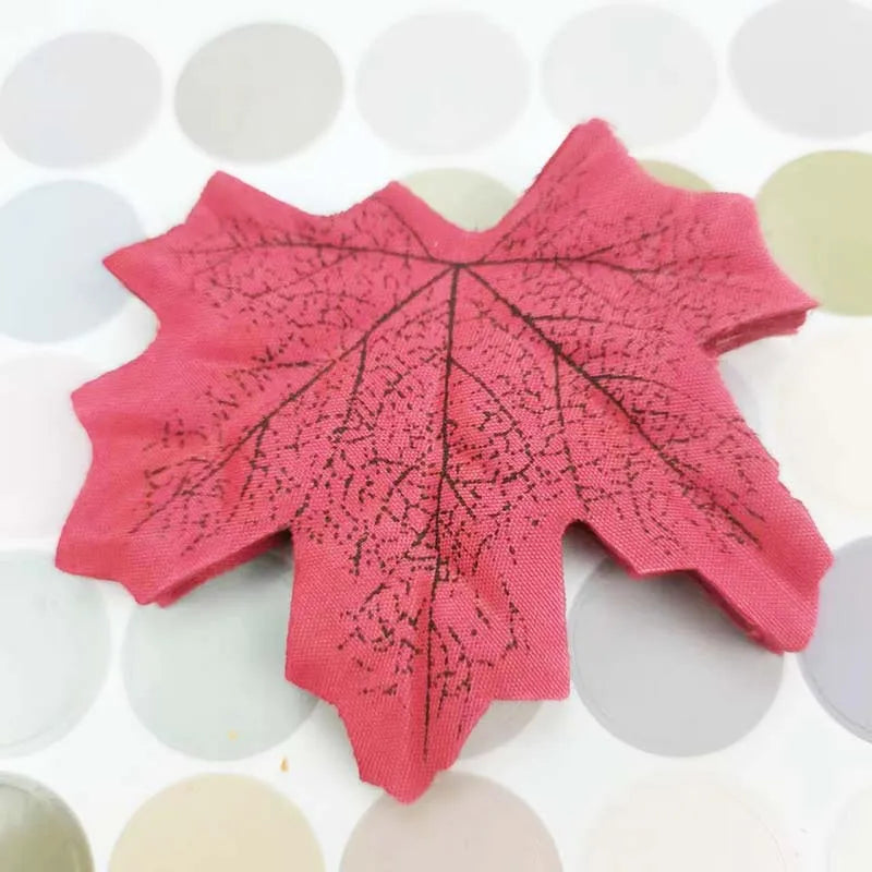 Yannew 500pcs Artificial Fall Maple Leaves Silk Leaf for Craft DIY Thanksgiving Wedding Party Decoration Autumn Home Table Decor
