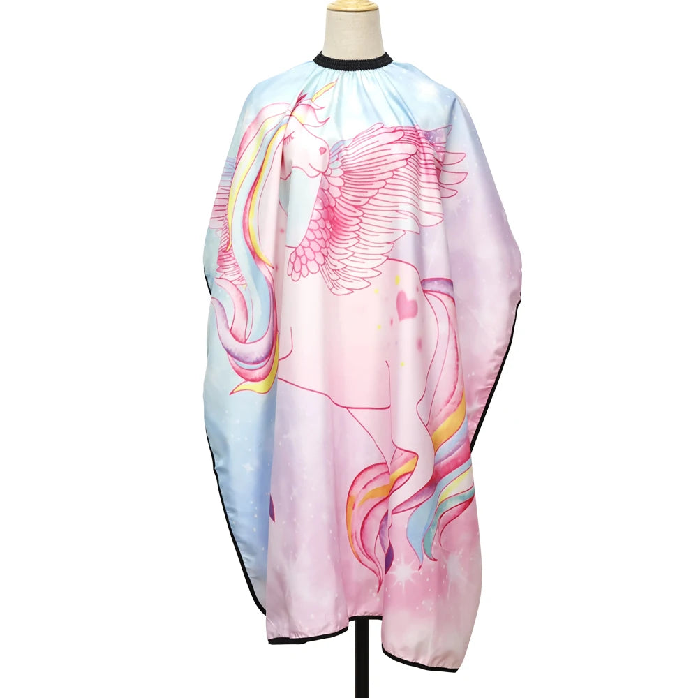 Children's Cute Cartoon Hairdressing Cape Hair Cut Styling Gown Barbershop Haircut Cape Hairdresser Cloth for Kids