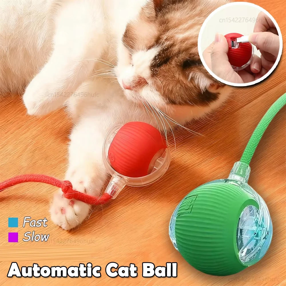 Smart Automatic Cat Ball Interactive 3 Modes Adjustable Rechargeable Electric Rolling Pet Toy Ball Pet Supplies Gift for Cat Dog