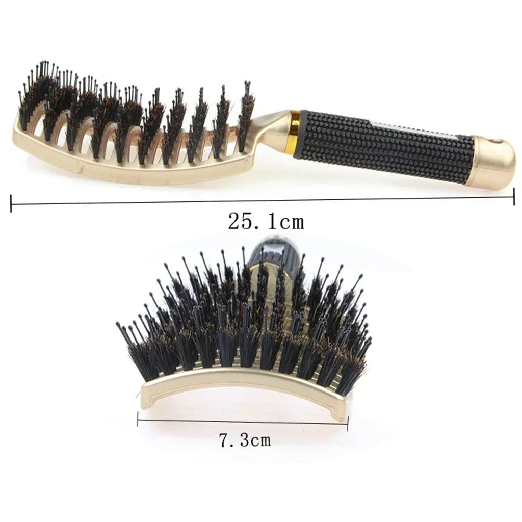 Brosse à cheveux Peigne de massage du cuir chevelu Brosse à cheveux Poil de sanglier Nylon Femmes Humide Bouclé Démêler Brosse à cheveux Salon Coiffure Styling Tool