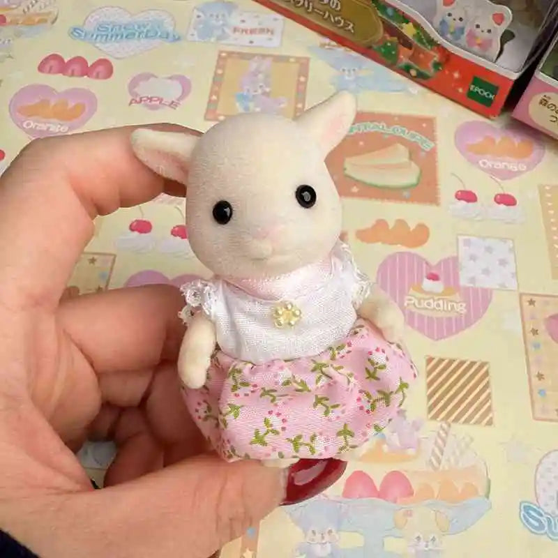 Original Japanese Sylvanian Families New Home Toy Chaisan Flocking Mini Cute Ornament In Stock Doll Toys Kids Gifts