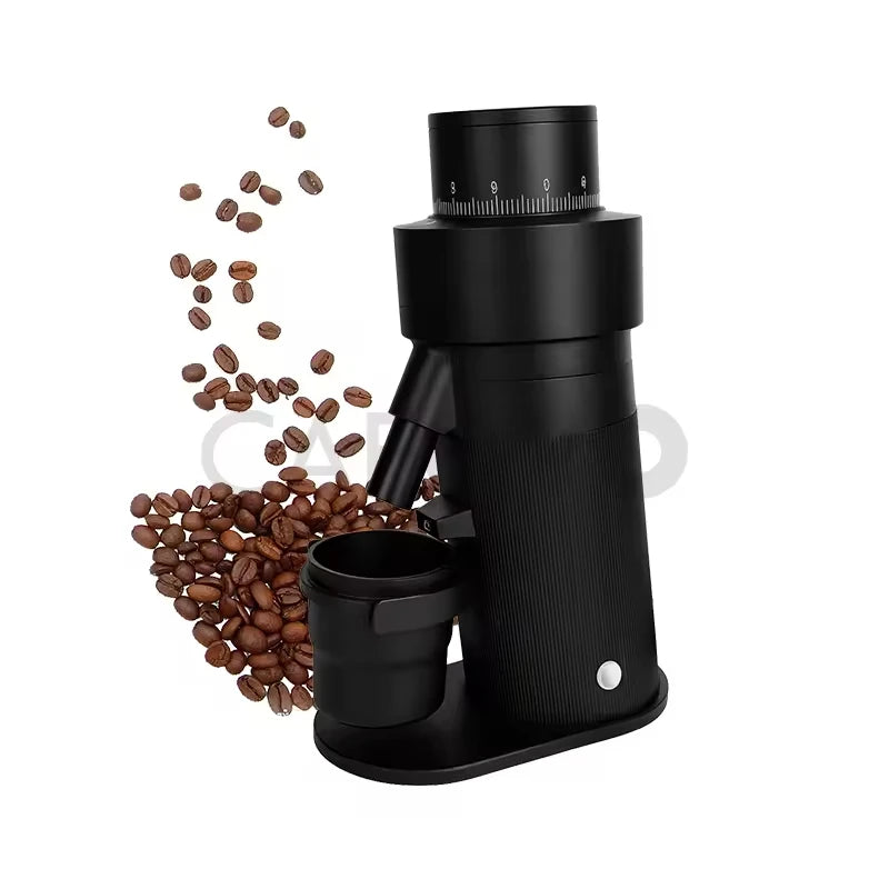 CAFOVO Q64 Electric Espresso Grinder Single Dose Coffee Grinder 3200RPM Stepless Adjustment 64mm Flat Burr Plasma Anti-Static
