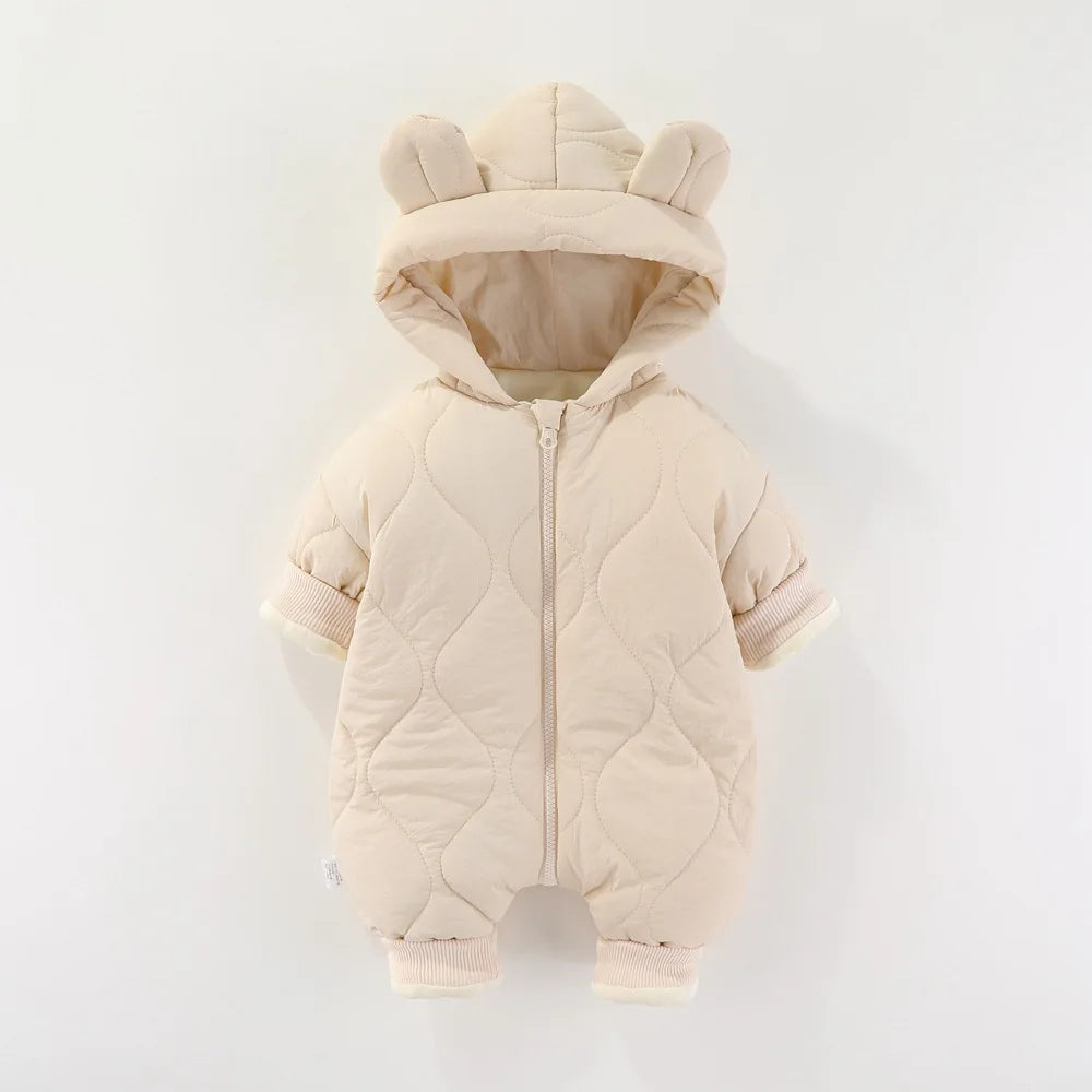 Baby Jumpsuit winter New plush and thick cotton clothing for Newborns crawling Clothes for infants and young baby outdoor clothe