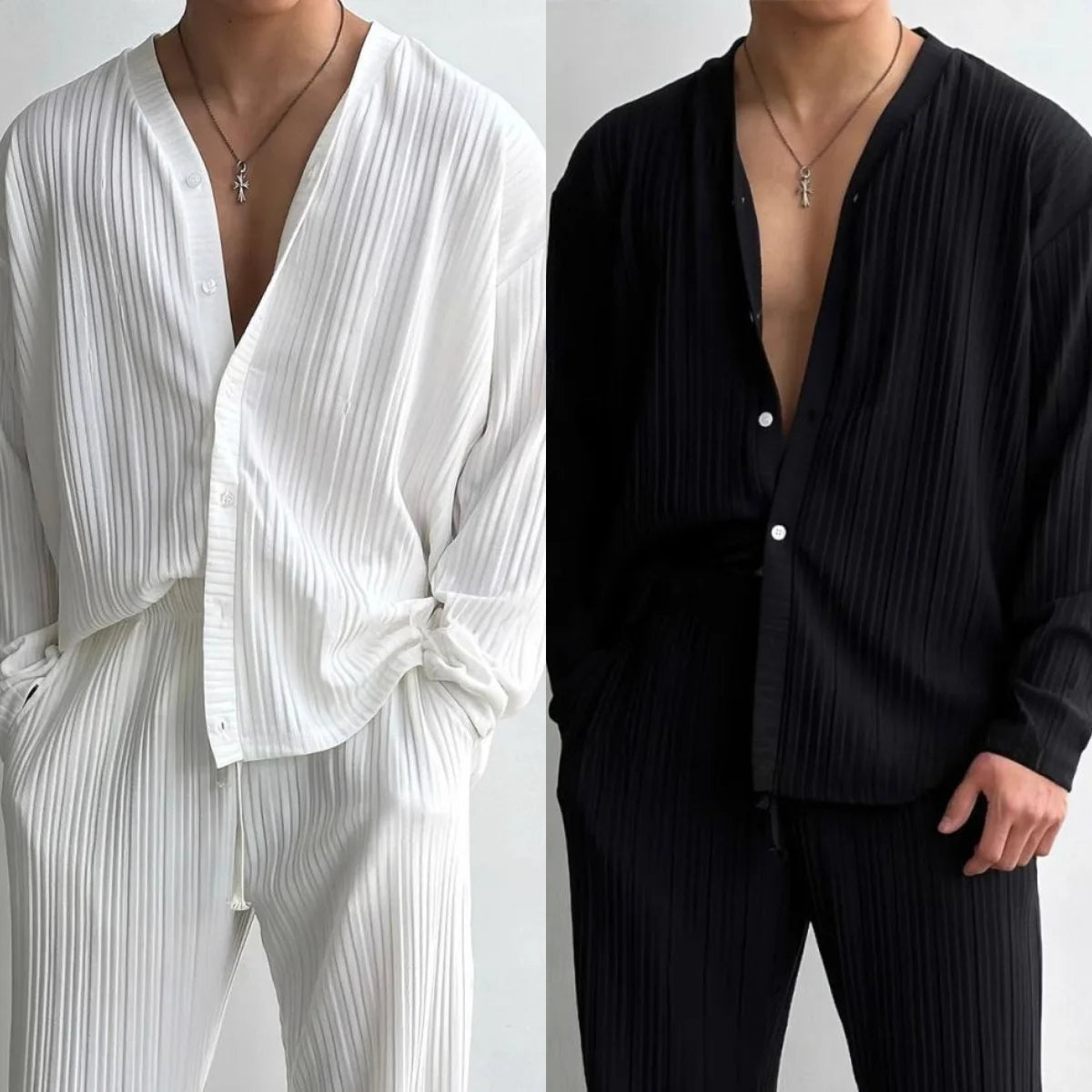 Pull Chemise Casual Mode Décontracté couleur unie