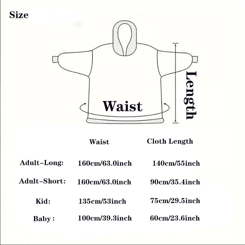 Oversize Winter Sherpa Blanket Plush Polar Fleece Family Matching Hoodie Girls Sweatshirt Homewear Halloween Women Kids Clothes
