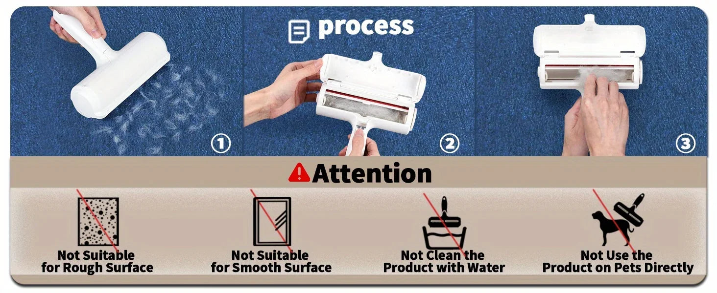 Reusable Pet Lint Roller - Dog Cat Hair Remover Roller, Easy to Clean Fur Removal Tool for Clothes Furniture,