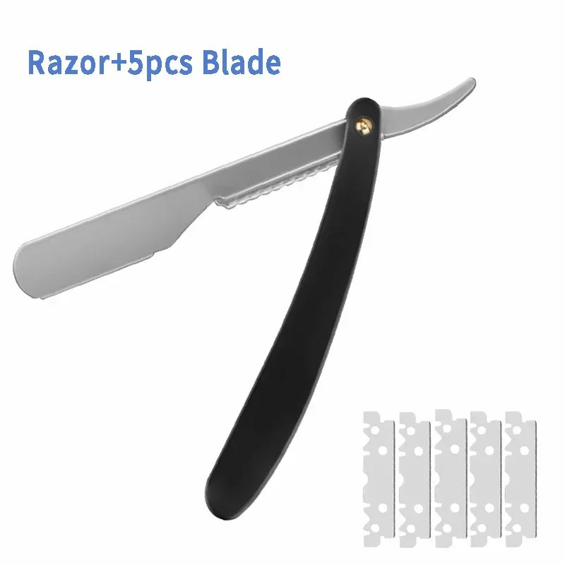 Rasoir de barbier coupe de cheveux barbe sourcils rasage outils dépilation manuelle rasoirs à bords droits
