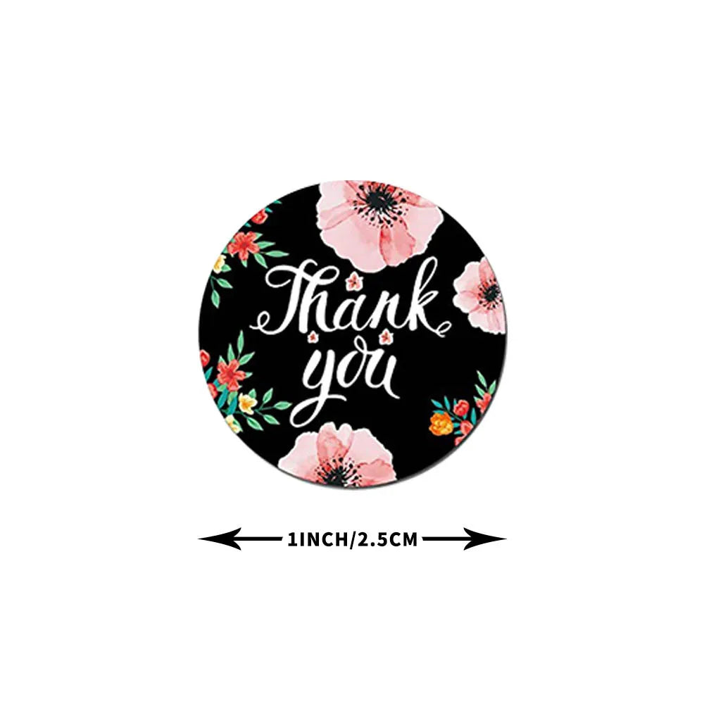 50-500pcs 1inch Thank You Sticker Scrapbook Envelope Seal Sticker Gift Flower Decoration Stationery Label Sticker Wedding Party