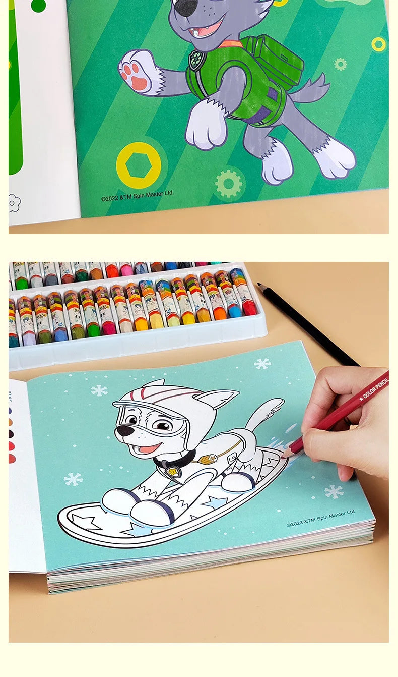 4 Books/set Paw Patrols Coloring Book Cartoon Dog Graffiti Painting Pictures Boy Girls Kill Time Toy Drawing Books Birthday Gift