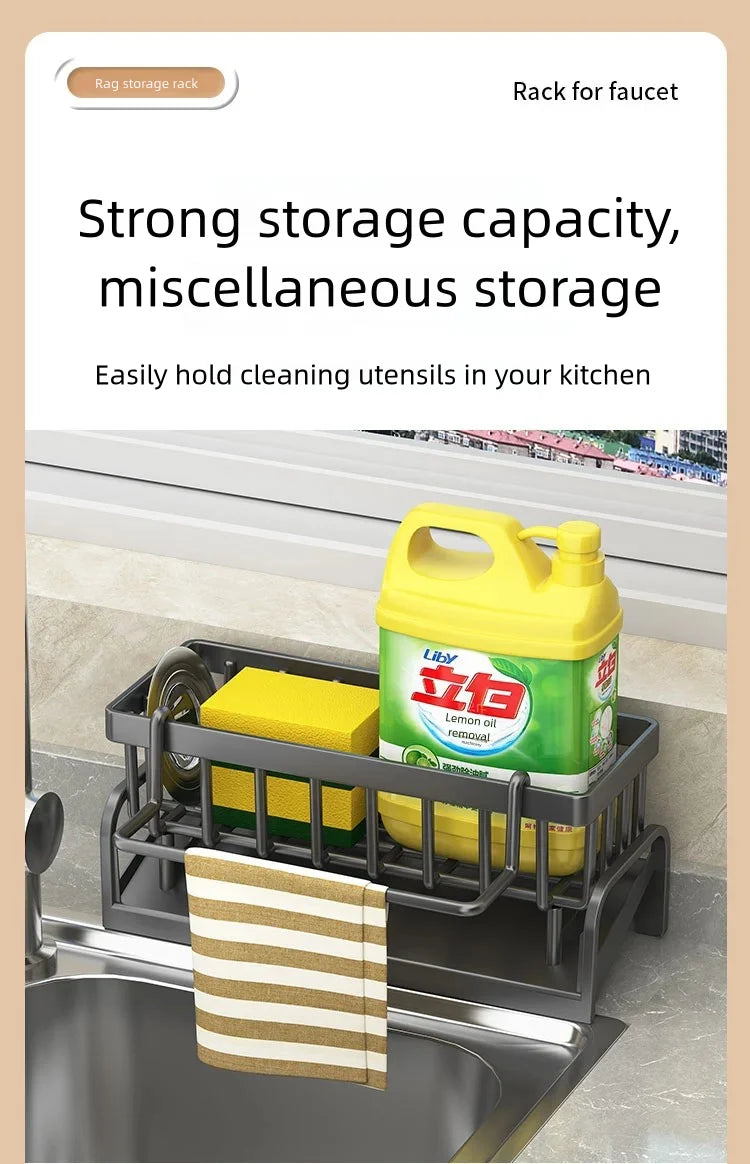 Tap Mounted Shelf for Home Kitchen Accessories Kitchen Spice Storage Shelf with Drainage Rack Installation Sink Organizer