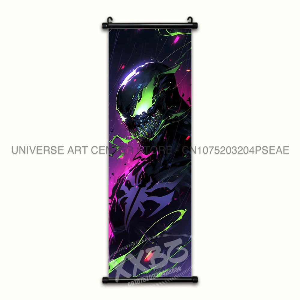 Marvel Poster Black Panther Home Decor The Avengers Wall Art Venom Hanging Painting Spider Man Scrolls Picture Wolverine Mural
