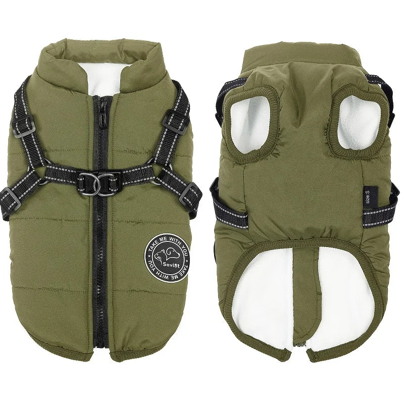 Winter Dog Clothes For Small Large Dogs Warm Big Dog Jacket Waterproof Pet Dog Coat With Harness Chihuahua Bulldog Puppy Costume