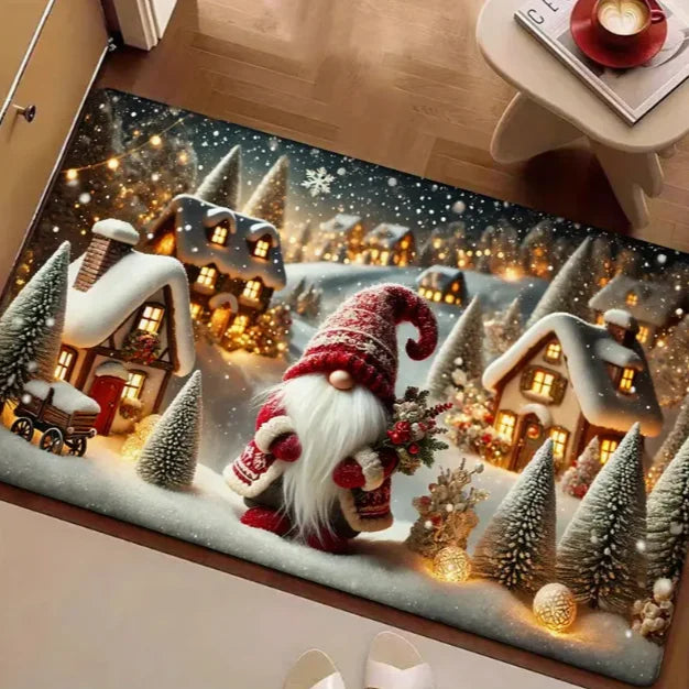 Christmas Gnome Pattern Door Mat Soft Carpet  Living Room Kitchen Bedroom Bathroom Laundry Room Christmas Home Christmas Decor