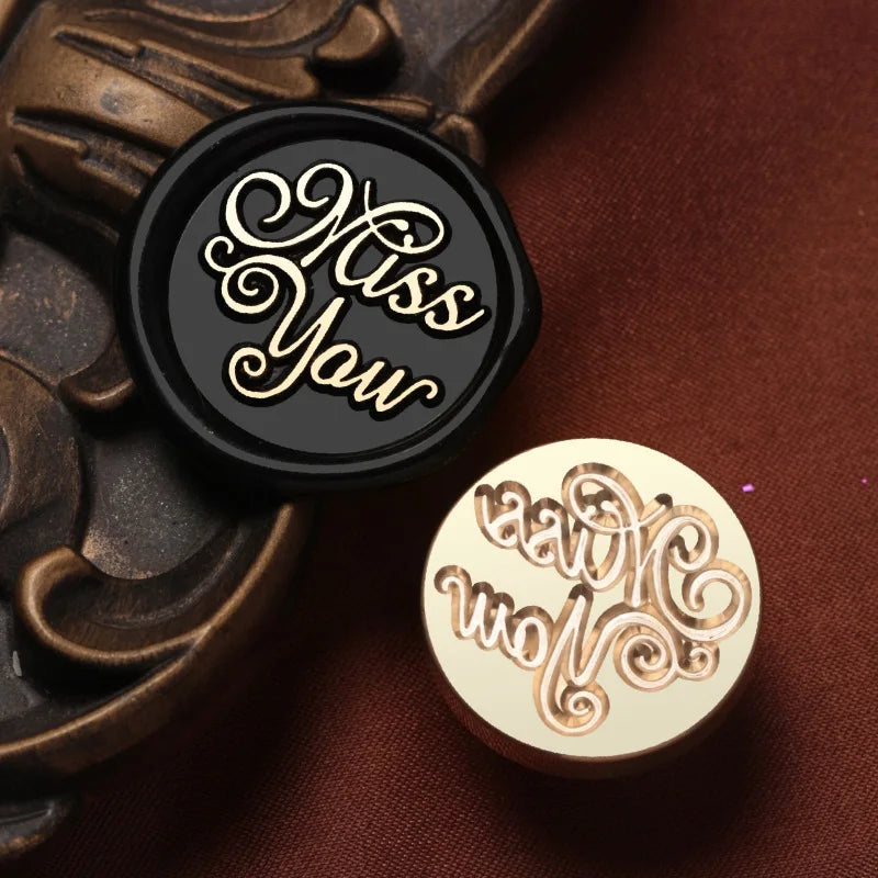 English Blessings Seal Head Wax Stamp Envelope Sealin Greeting Card Gifts Wedding Invitation,Thank You/Good Luck/Best Wishes