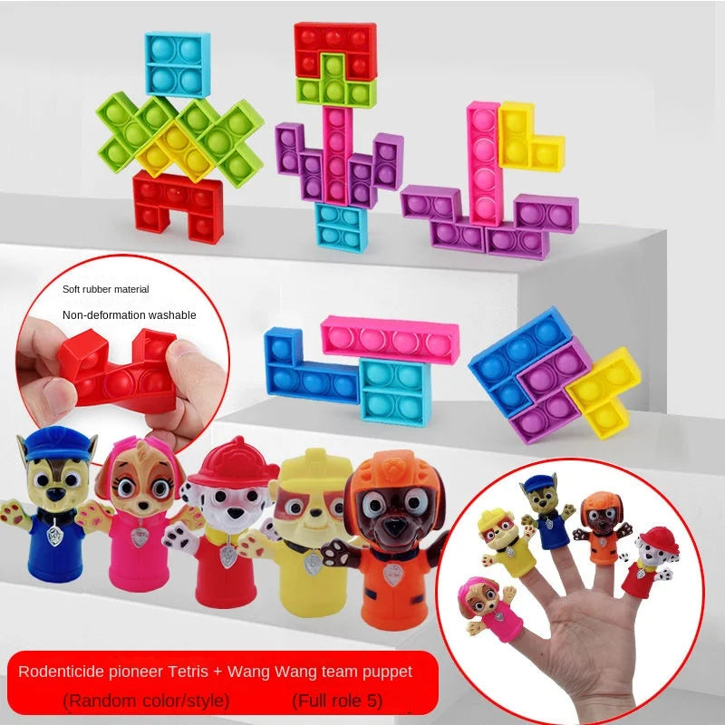 Paw Patrol Chase Cartoon Hand Doll Toy Finger Puppet Role Play Tell Story Silicagel Cloth Doll Educational Toy for Children Kids