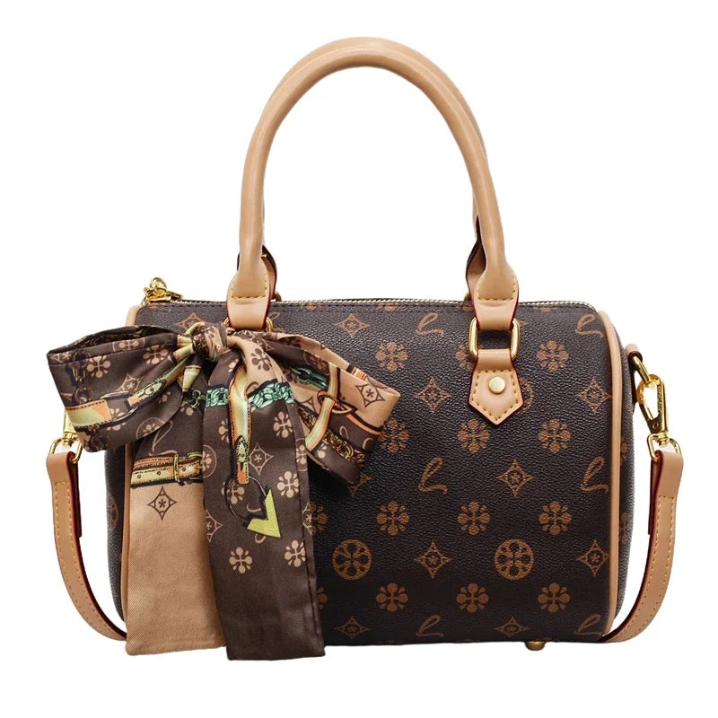 Stylish Simple Solid Color Crossbody Bag For Women With High-End Leather Design Trendy Letter Logo And Spacious Commuter