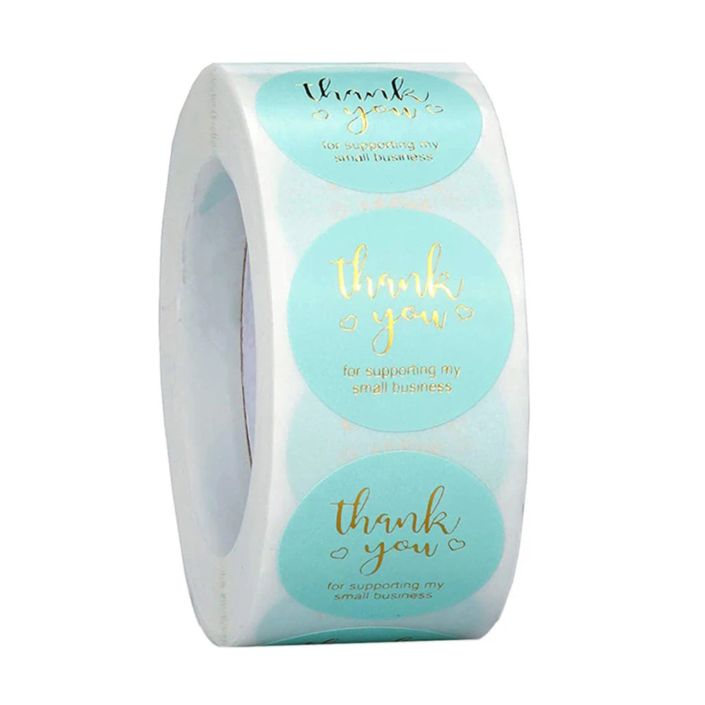 100-500pcs Thank You for Supporting My Small Business Stickers Thank You Stickers Labels Seals Kraft Pink Black Labels For Shop